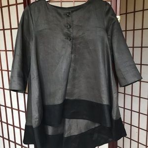 High-low button up cardigan